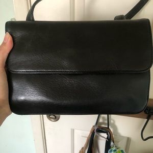 Black leather shoulder strap HOBO bag